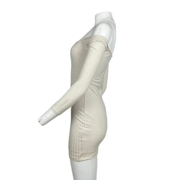 Off The Shoulder Bodycon Dress Cream - Picture 2 of 3